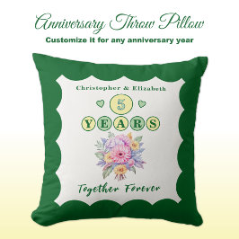 5. Jubiläumsnamen Gerbera Blume grün Kissen