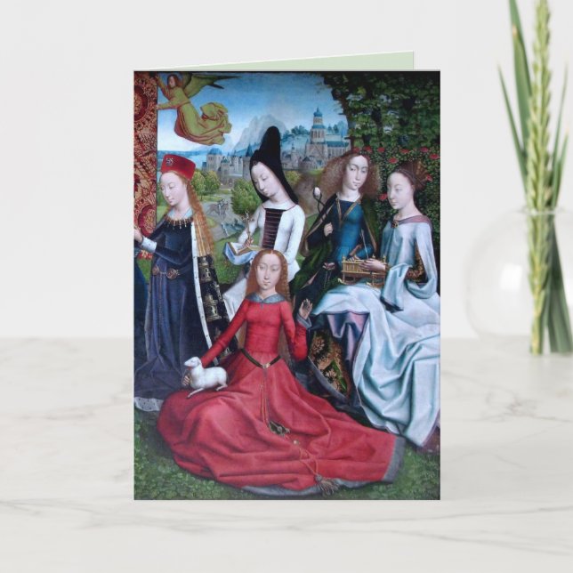 5 Jungfrauen Märtyrer in einem Garten (rechte Hälf Karte (Vorderseite)