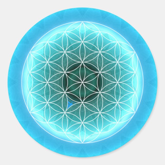 5 Kehle chakra hellblaue geschaffen durch Tutti Runder Aufkleber (Vorderseite)