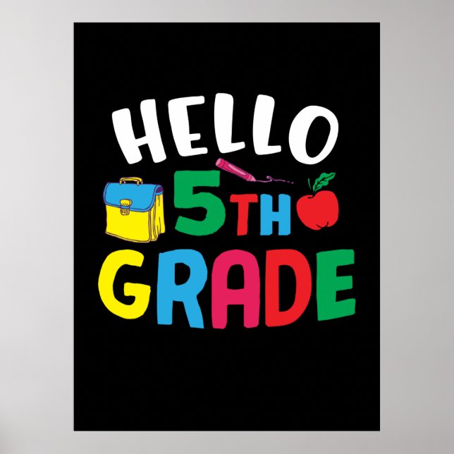 5. Klasse Lehrer Hallo Fünfte Klasse Poster (Vorne)
