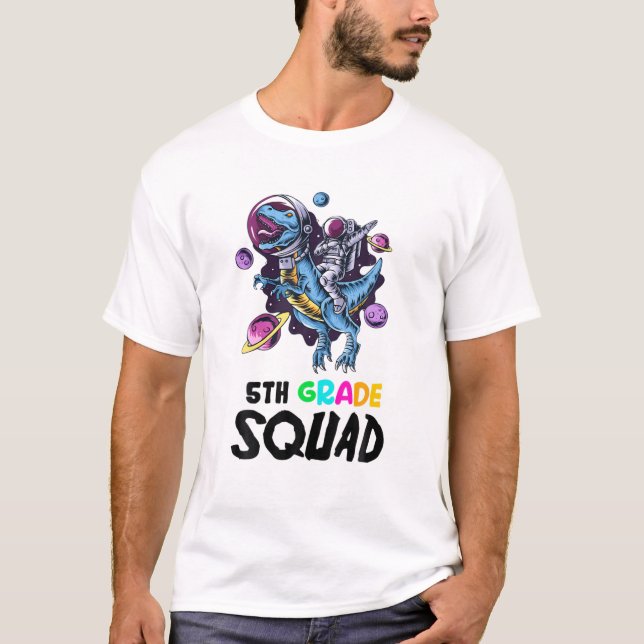 5. Klasse SQUAD Funny Astronaut Reitlehrer T-Shirt (Vorderseite)