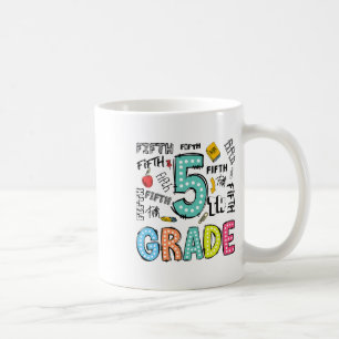 5. Klasse Süße Typografie Punkte Zurück zur Schule Kaffeetasse