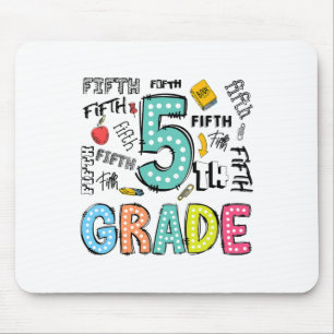 5. Klasse Süße Typografie Punkte Zurück zur Schule Mousepad