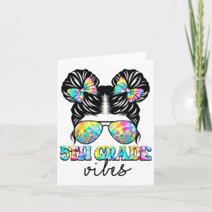 5. Klasse Vibes Messy Hair Bun Girl Ck zur Schule Karte
