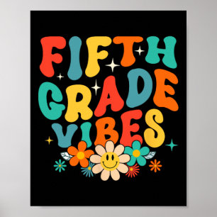 5. Klasse Vibes Zurück zur Schule Retro Fünfte Kla Poster