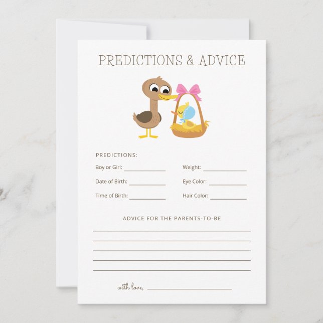 5 Kleine Enten | Vorhersagen & Ratschläge Kinderdu Einladung (Vorderseite)