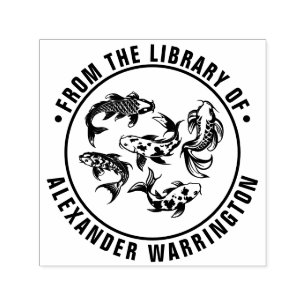 5 Koi Fish Karp Library Name Permastempel