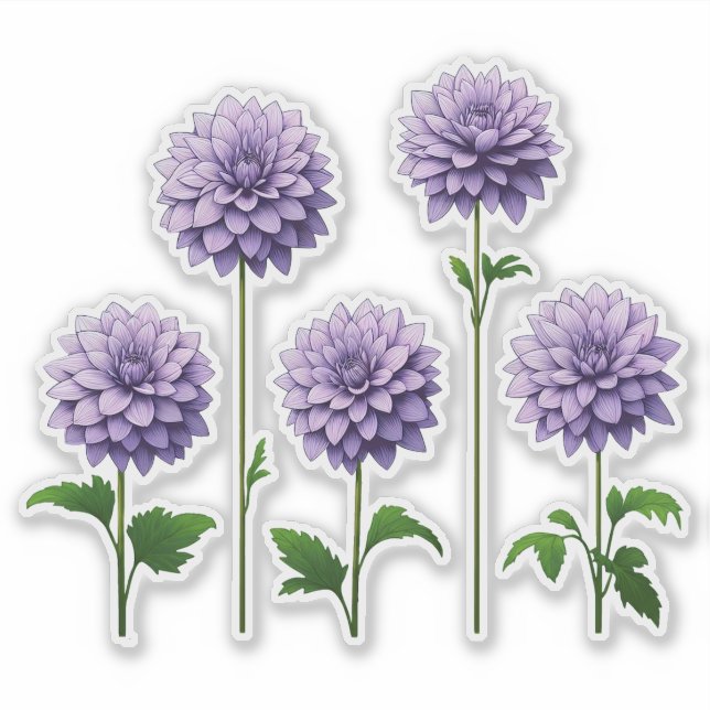 5 Lavender Dahlia (bright) Aufkleber (Vorderseite)