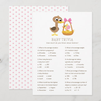 5 Little Ducks Baby Trivia | Girl Baby Shower Einladung