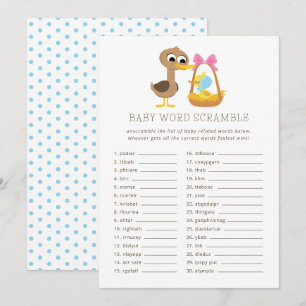 5 Little Ducks Baby Trivia Word Scramble Einladung