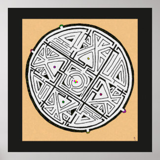 5 Lösungen Labyrinth-Design Poster