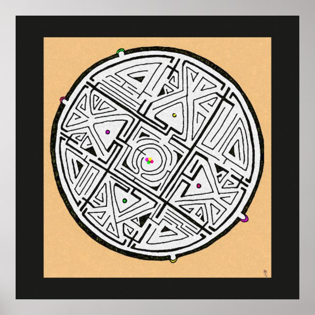5 Lösungen Labyrinth-Design Poster (Vorne)