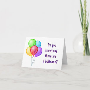 **5 LUFTBALLONS** FÜR EIN BESONDERES **5-JÄHRIGES* KARTE
