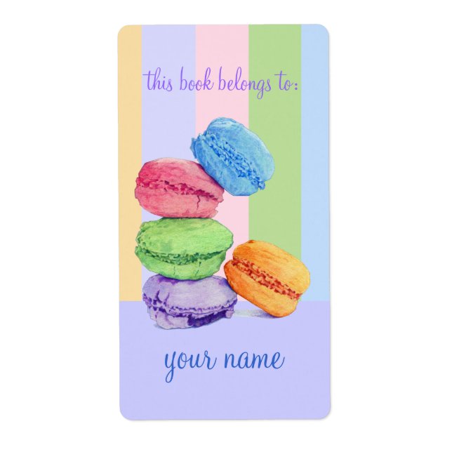 5 Macarons Étiquette plaque (Devant)