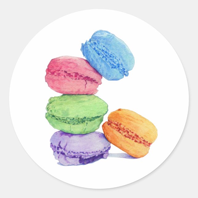 5 Macarons Runder Aufkleber (Vorderseite)