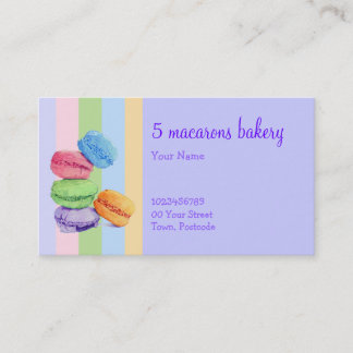 5 Macarons Streifen Bäckerei Business Card Visitenkarte