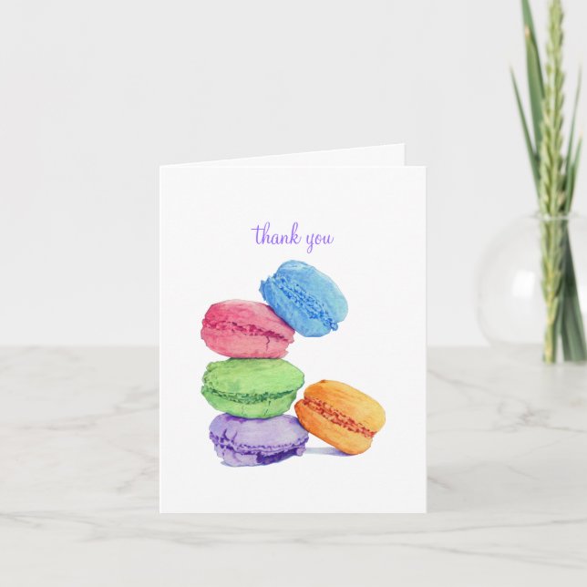 5 Macarons Vielen Dank Anmerkung Karte (Vorderseite)