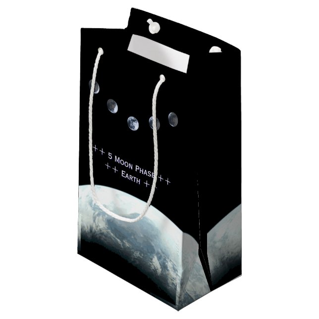 5 Mond-Phasen-Erde im Raum Kleine Geschenktüte (Vorderseite Schrägansicht)