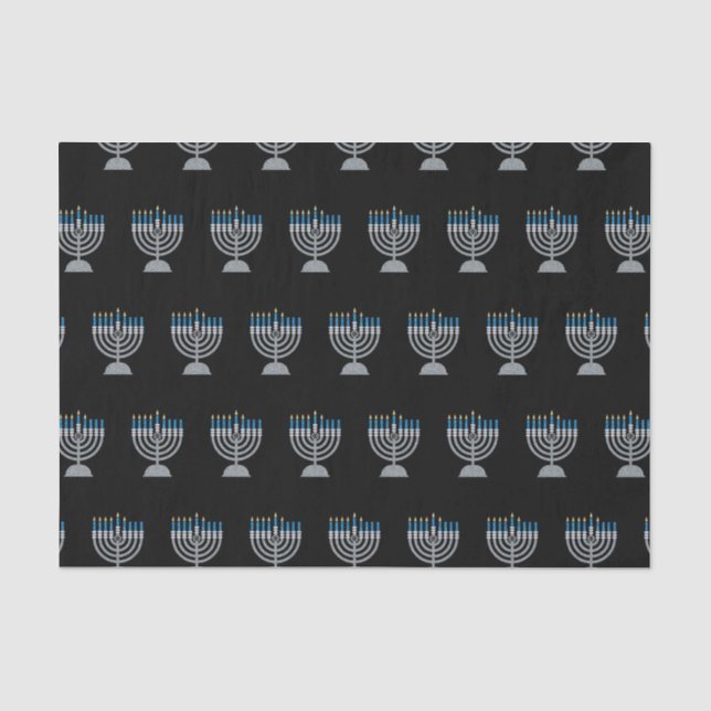 5. Nacht Hanukkah Glitzer Tissue Paper Seidenpapier (Vorderseite)