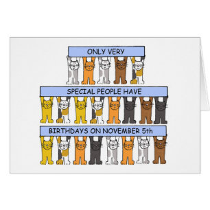 5 novembre Anniversaire Cute Cartoon Cats
