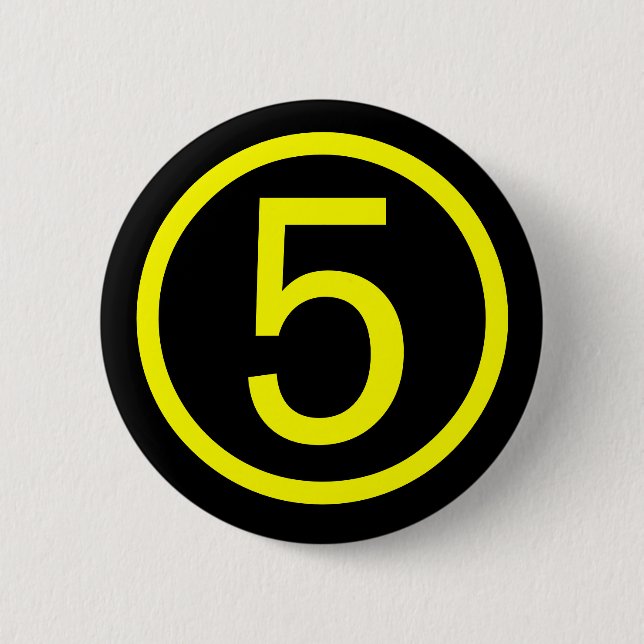 5 - Nummer fünf Button (Vorderseite)