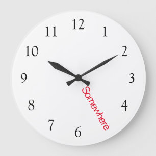 5 O'Clock Irgendwo mit Rot Große Wanduhr