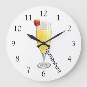 5 O'Clock Somewhere Mimosa Große Wanduhr