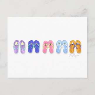 5 Paare der Flipflop-Postkarte Postkarte