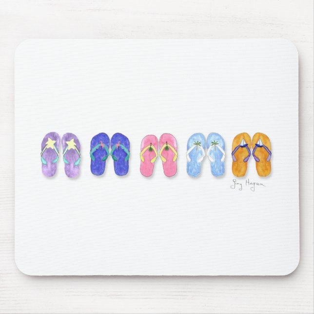 5 Paare Flipflops Mousepad (Vorne)