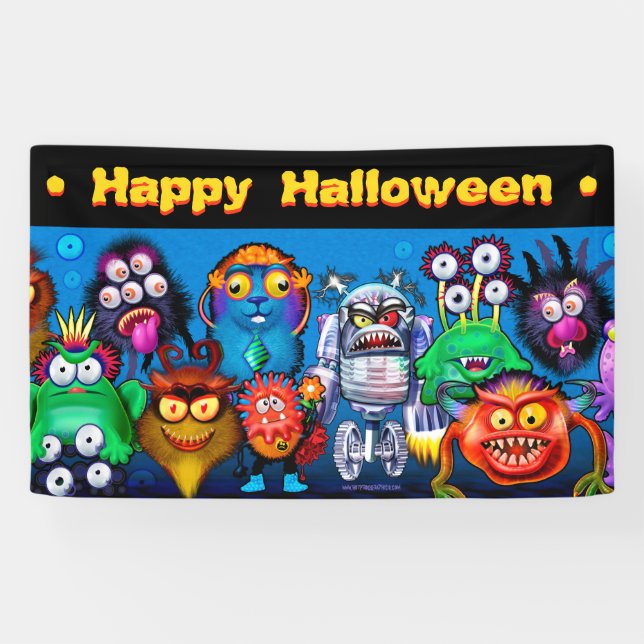 5' par 3' bannière de Halloween de vinyle avec des (Horizontal)