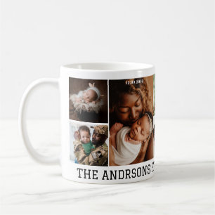 5 photo collage famille Mug
