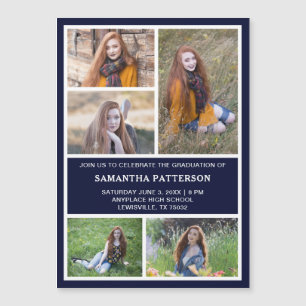 5 Photo Collage Invitation Carte magnétique