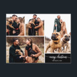 5 Photos Collage Stylish Merry Christmas Black Postkarte<br><div class="desc">5 Photos Collage Stylish Merry Christmas Black Postcard</div>