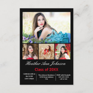 5 photos Collage vertical - 3x5 Faire-part graduée