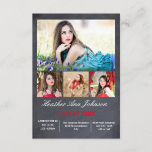 5 Photos Collage vertical - 3x5 Grad Faire-part