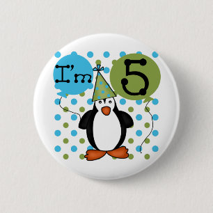 5. Pinguin-Geburtstags-T-Shirts und Geschenke Button