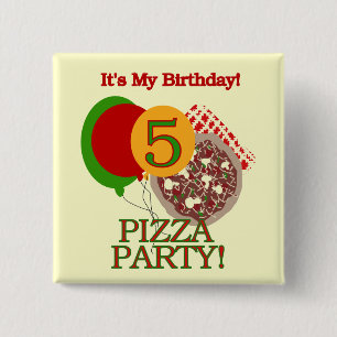 5. Pizza-Party-Geburtstags-T-Shirts und Geschenke Button