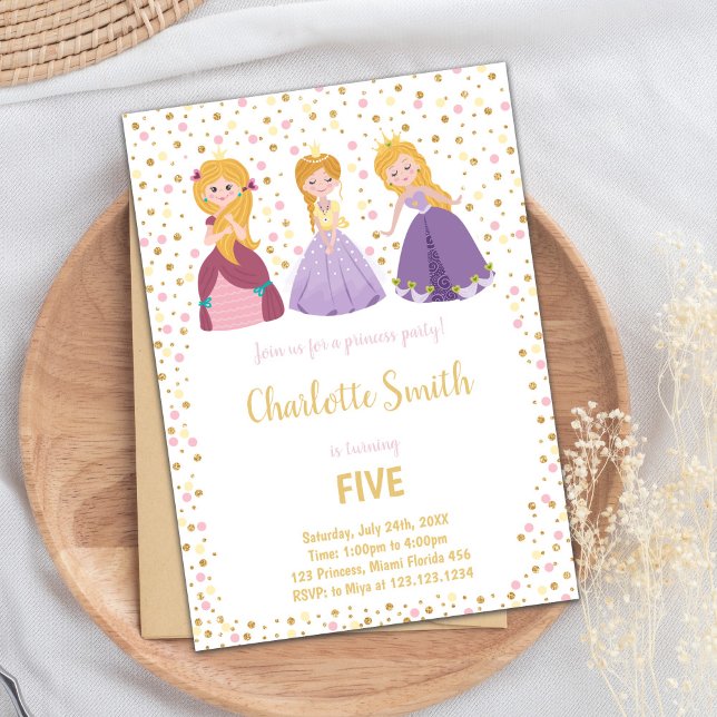 5. Prinzessin Geburtstagseinladungen Einladung (5th Princess Birthday Invitations)