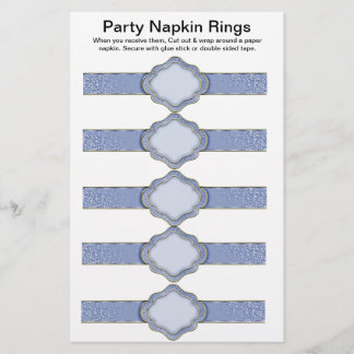 5 pro Blatt Blue Ribbon Paper Napkin Rings