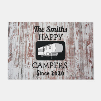 5. Rad Camp Doormat mit Barnwood-Hintergrund Fußmatte