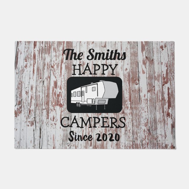 5. Rad Camp Doormat mit Barnwood-Hintergrund Fußmatte (Vorderseite)