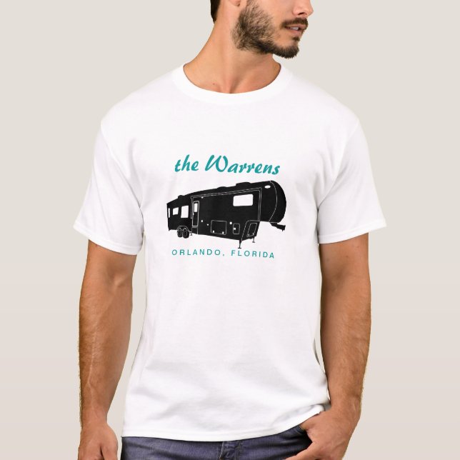 5. Rad RV-Silhouette-Grafik T-Shirt (Vorderseite)