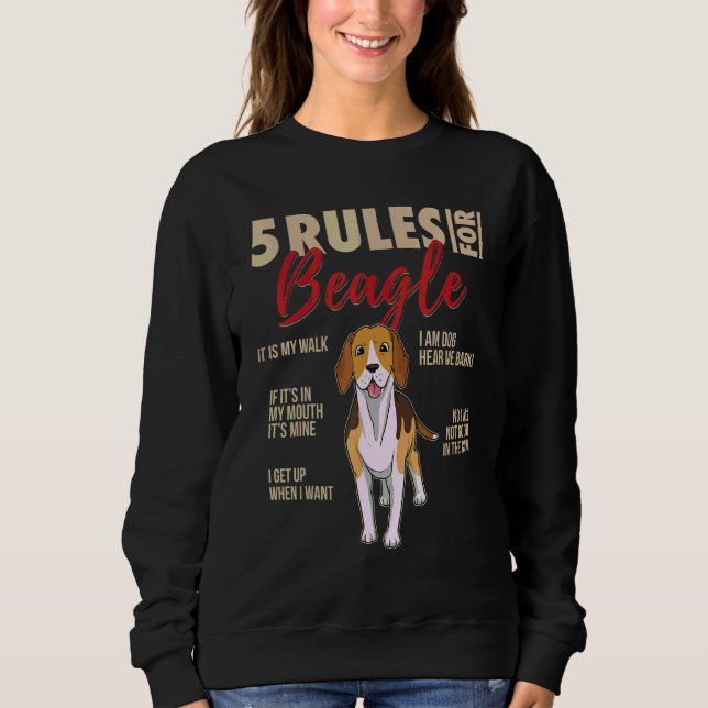 5 Regeln für Beagle Sweatshirt (Vorderseite)