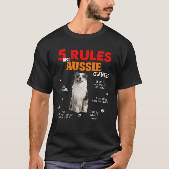 5 Regeln für Besitzer australischer Schafe T-Shirt (Vorderseite)