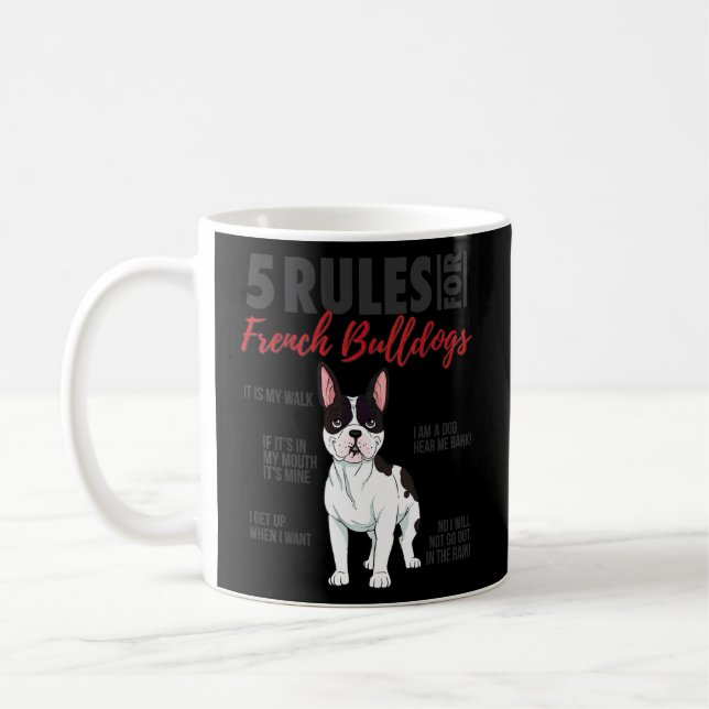 5 Regeln für den französischen Bulldog-Hund Kaffeetasse (Links)