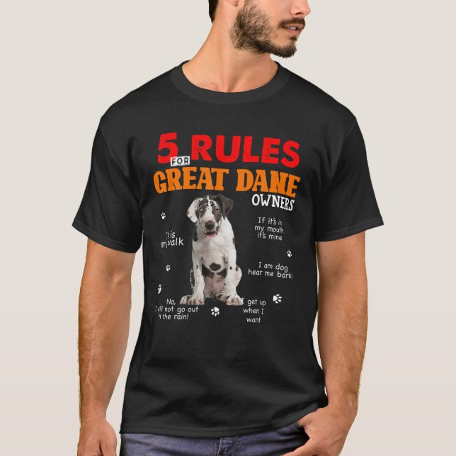 5 Regeln für große Menschenbesitzer T-Shirt (Vorderseite)