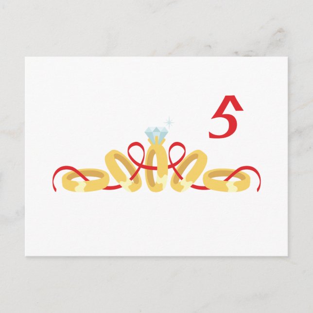 5 Ringe Postkarte (Vorderseite)