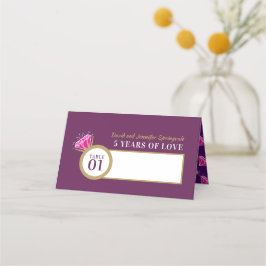 5. Rosa Turmaline Hochzeitstag Platzkarte