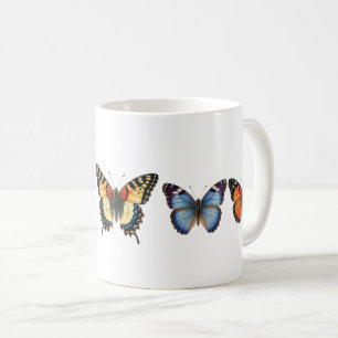 5 schöne Schmetterlinge Insekten Kunst Aquarell Kaffeetasse