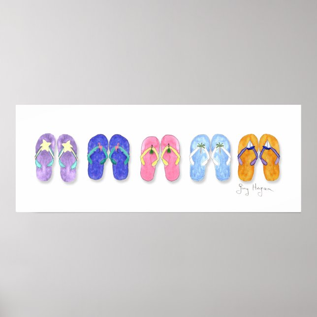 5 Seiten Flip Flops Poster & Prints (Vorne)